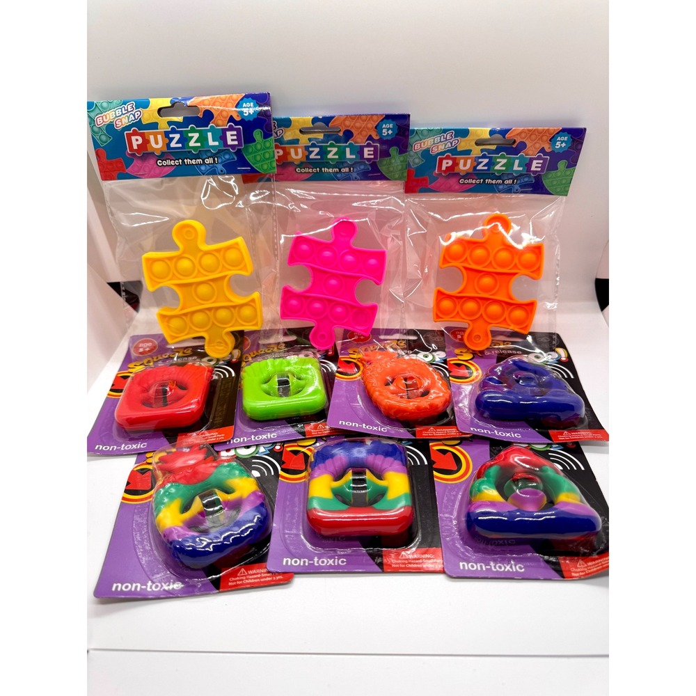 Fidget Toy Sensory Pop Bundle 10pc Set Bubble Snap Puzzle Squeeze Snapper New‎